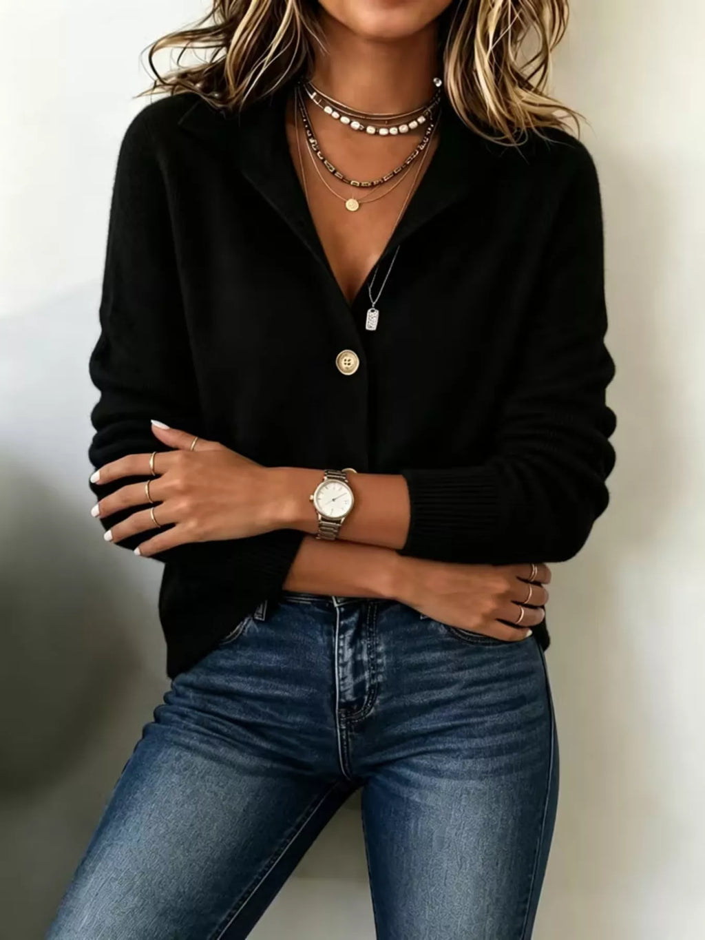 Button-Down Knit Cardigan