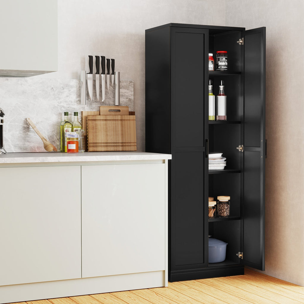 70 Inch Freestanding Storage Cabinet with 2 Doors and 5 Shelves