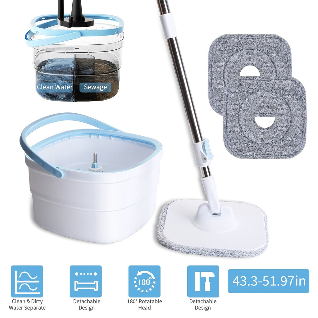Spin Mop with Wringer Bucket Set for Easy Cleaning