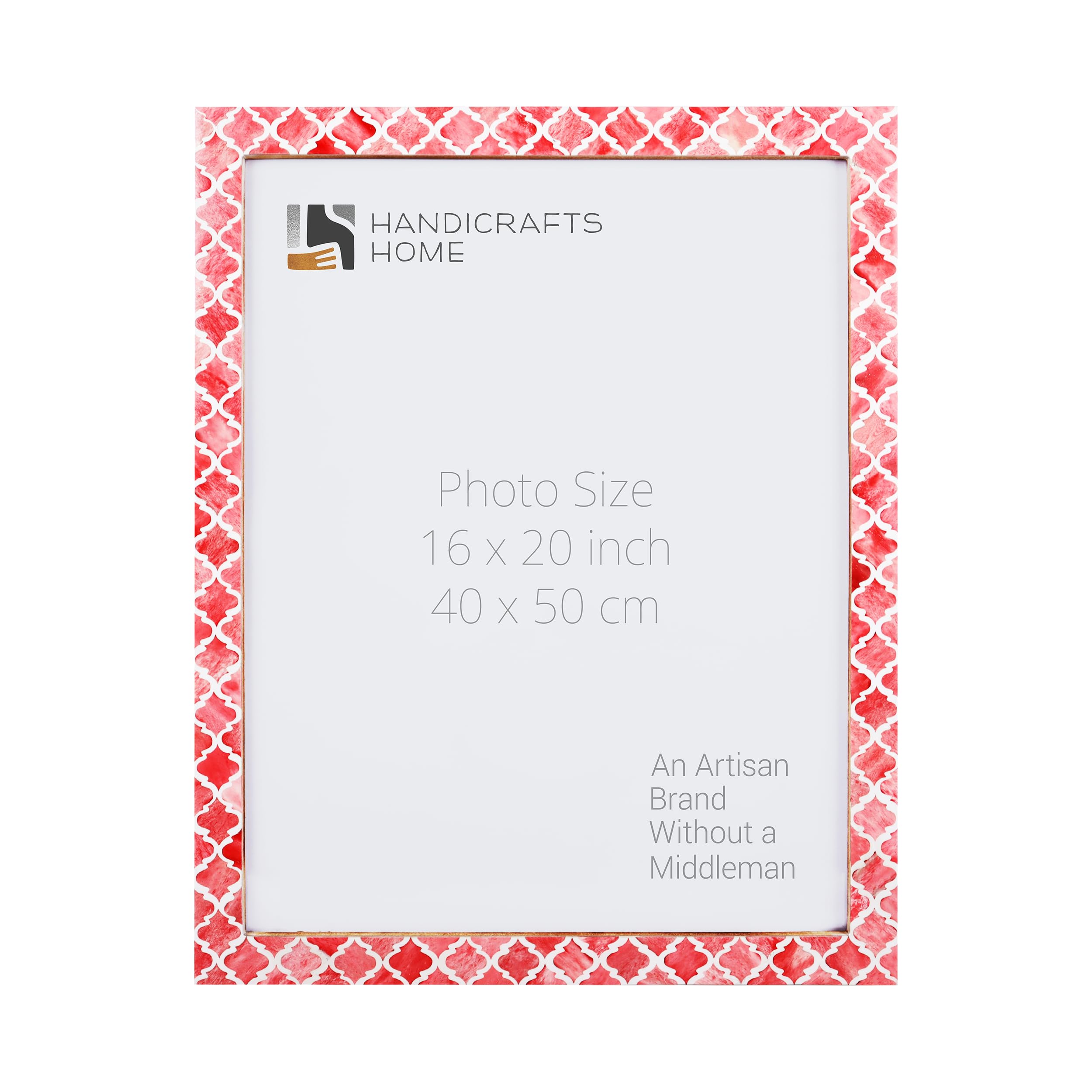 Moroccan Poster Frames Bone Inlay, Red, 6 Sizes