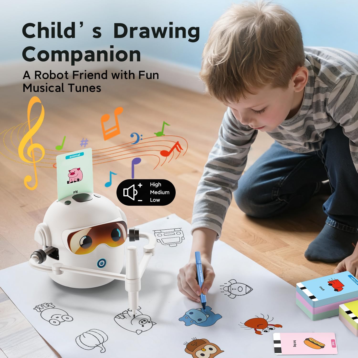 ToddsIQ™ Drawing Robot – Interactive Drawing Toy for Kids Ages 3+