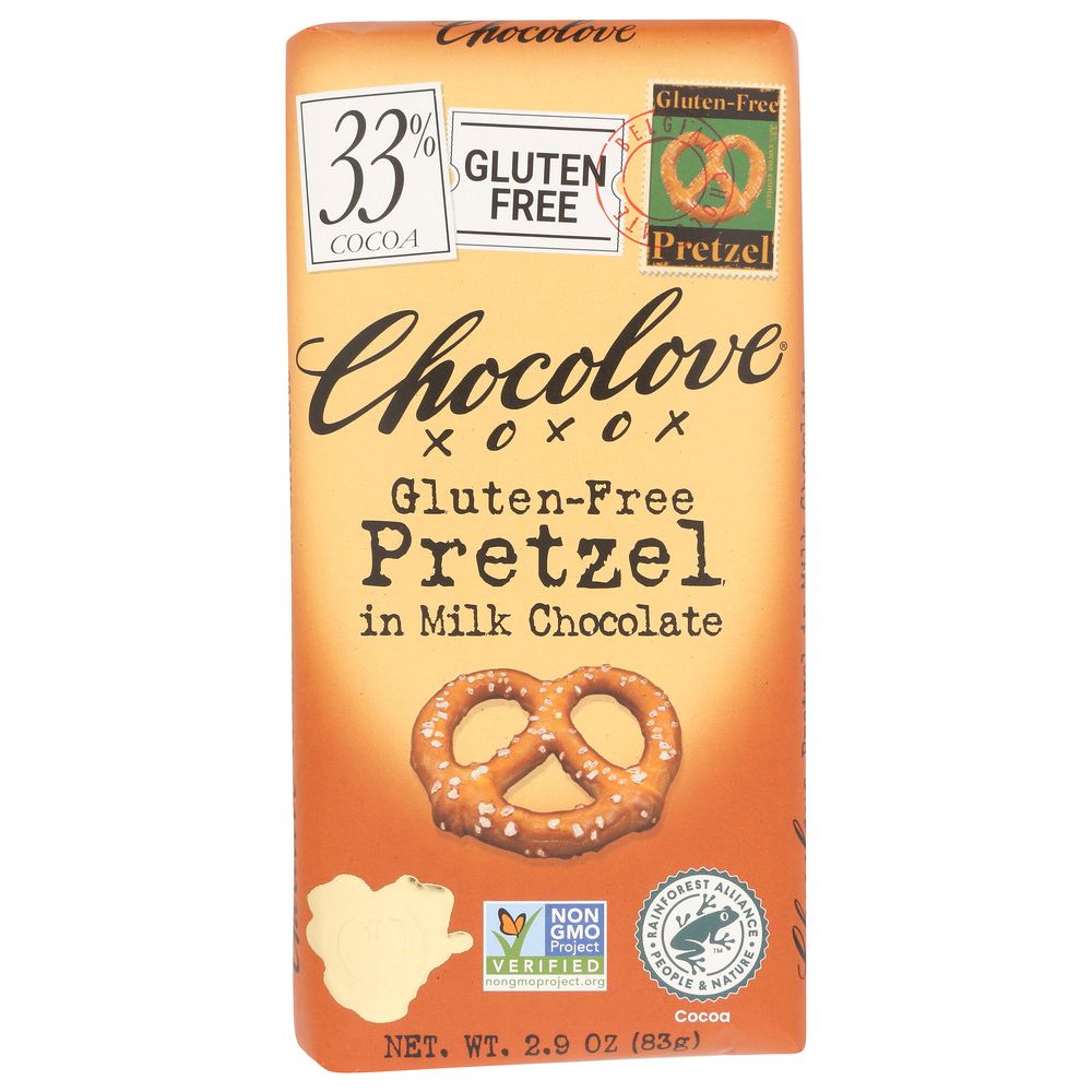 CHOCOLOVE: Pretzel In Milk Chocolate Bar, 2.9 oz