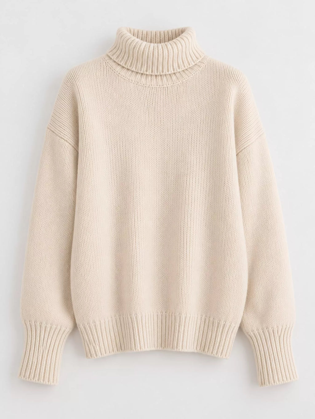 Turtleneck Dropped Shoulder Sweater