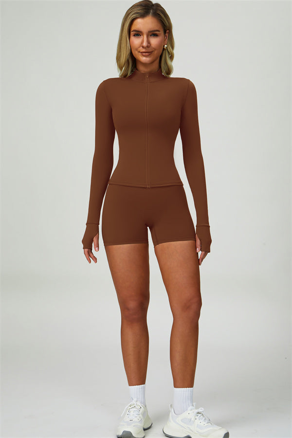 The Elixir Jacket Sports Bra Shorts 3-Piece Set