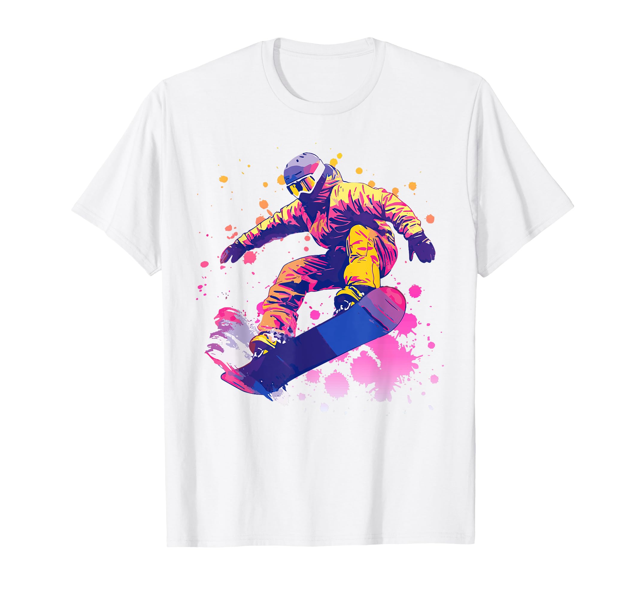 Snowboarding Vaporwave Aesthetic Snow T-Shirt - Novelty Apparel for Adults