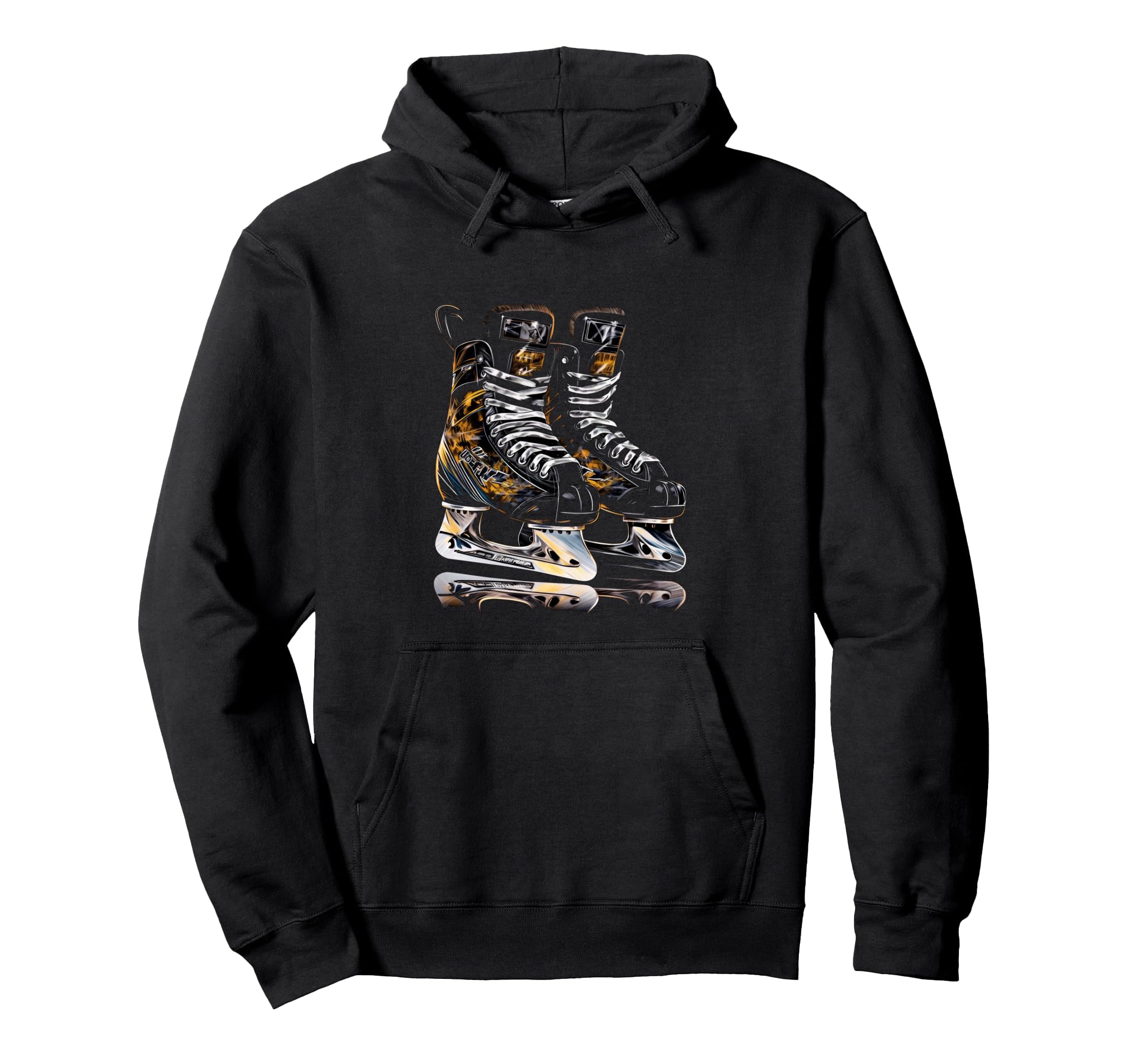 Ice Hockey Skates Ice Hockey Player Hoodie - Graphic Print Unisex