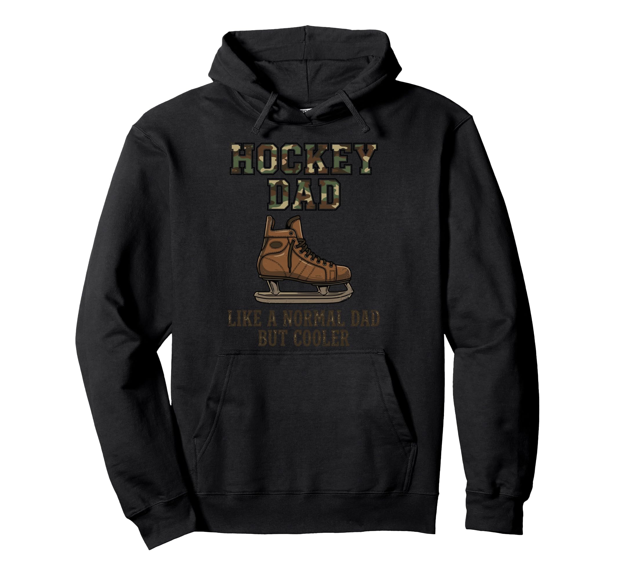 Hockey Dad Camo Ice Skate Funny Cooler Hoodie - Trendy Graphic for Adults