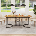 71 Inch Large Dining Table for 6-8 People Rectangular Wood Kitchen Table-Rustic Brown