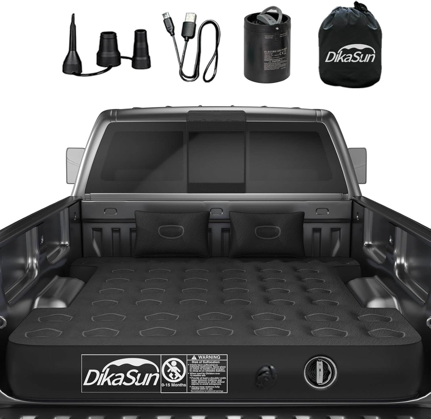DikaSun 5.5-5.8ft Full Size Auto Inflate Truck Bed Air Mattress