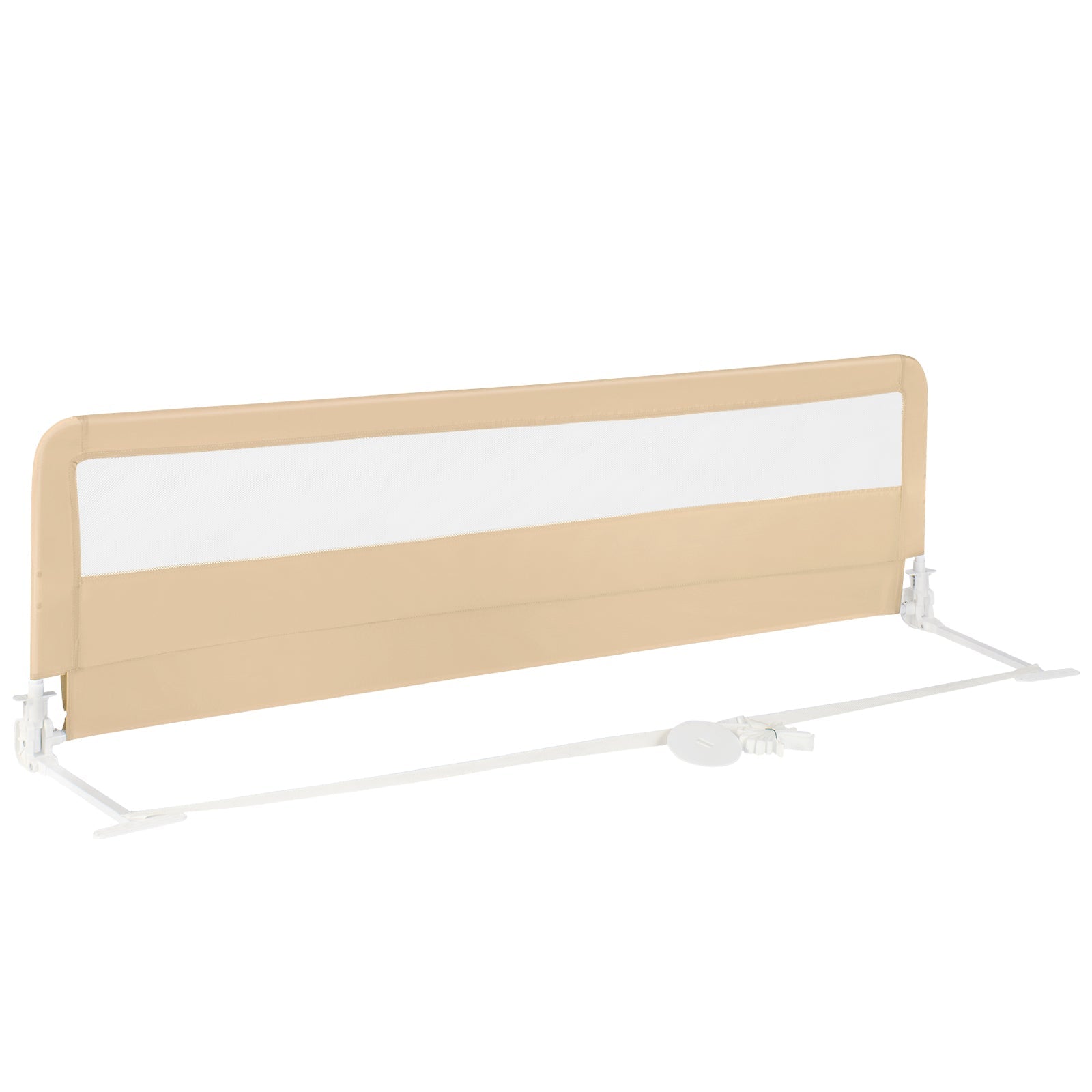 71 Inch Extra Long Swing Down Bed Guardrail with Safety Straps
