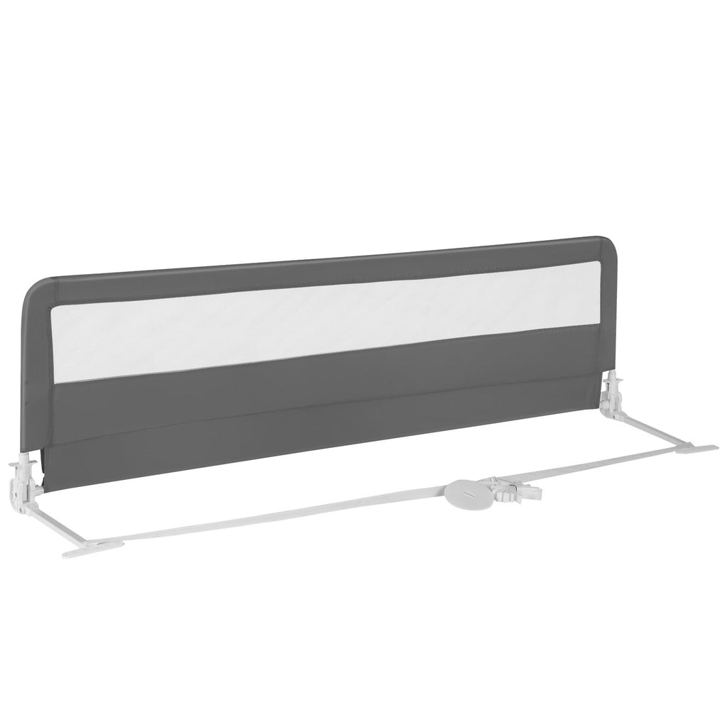 71 Inch Extra Long Swing Down Bed Guardrail with Safety Straps
