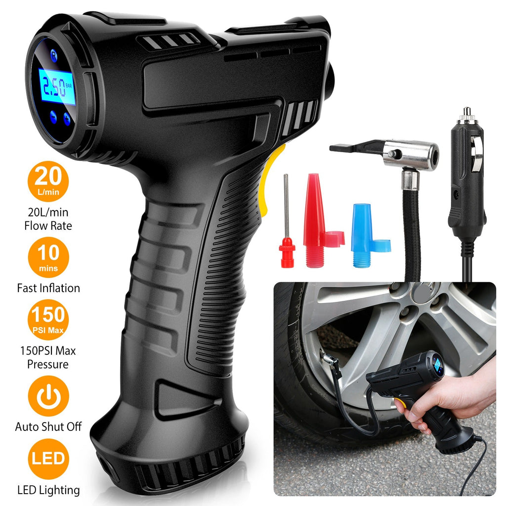 Portable Car Tire Inflator for Auto Use and Quick Inflate