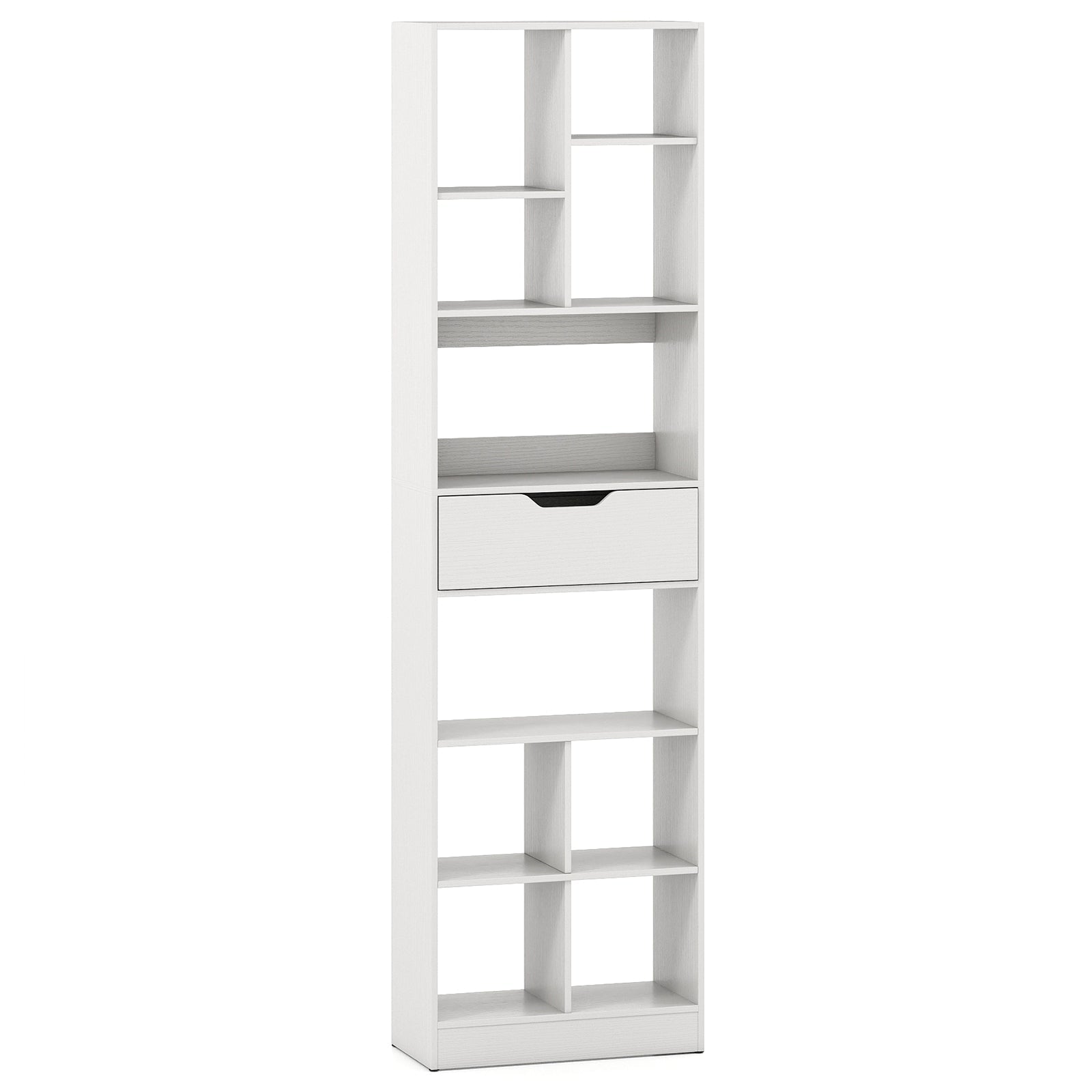71inch Tall Freestanding Bookcase with Drawer 10-Cube Storage Organizer