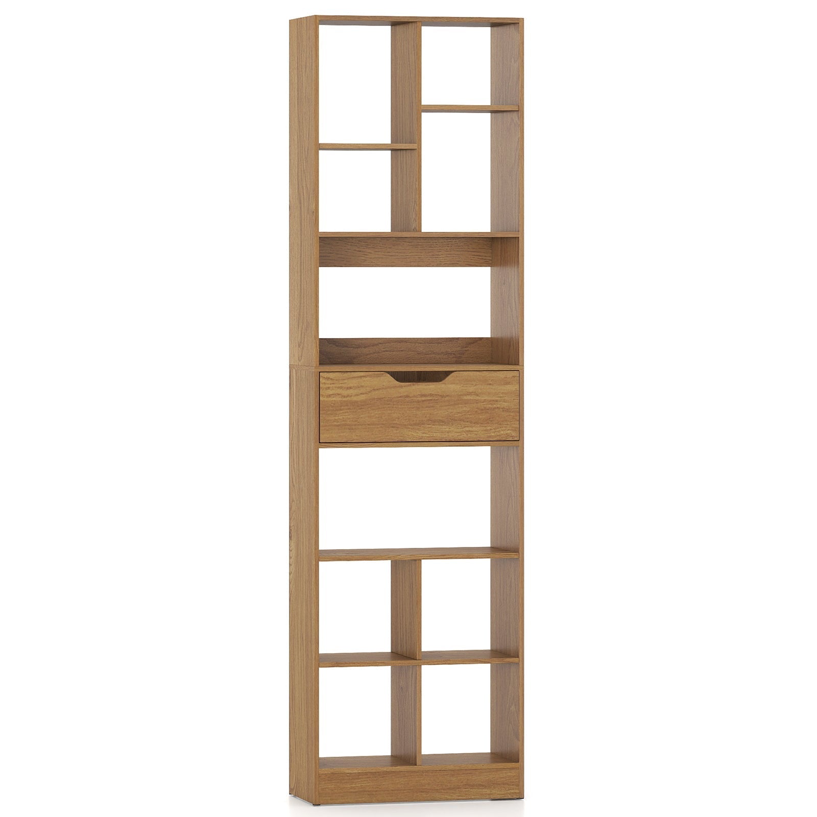 71inch Tall Freestanding Bookcase with Drawer 10-Cube Storage Organizer
