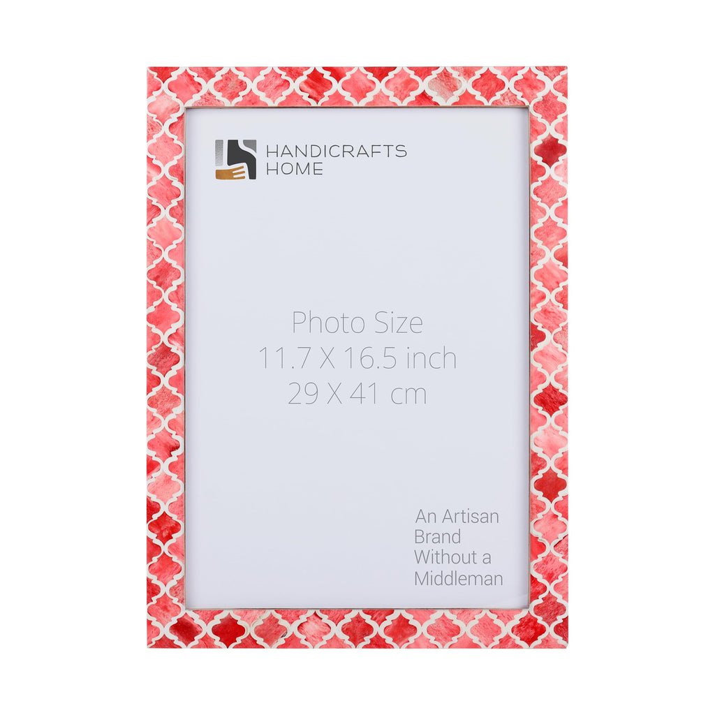 Moroccan Poster Frames Bone Inlay, Red, 6 Sizes