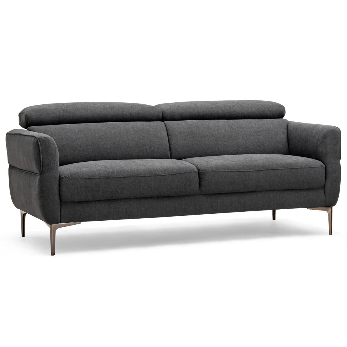 72.5 Inch Modern Fabric Loveseat Sofa Couch with Adjustable Headrest