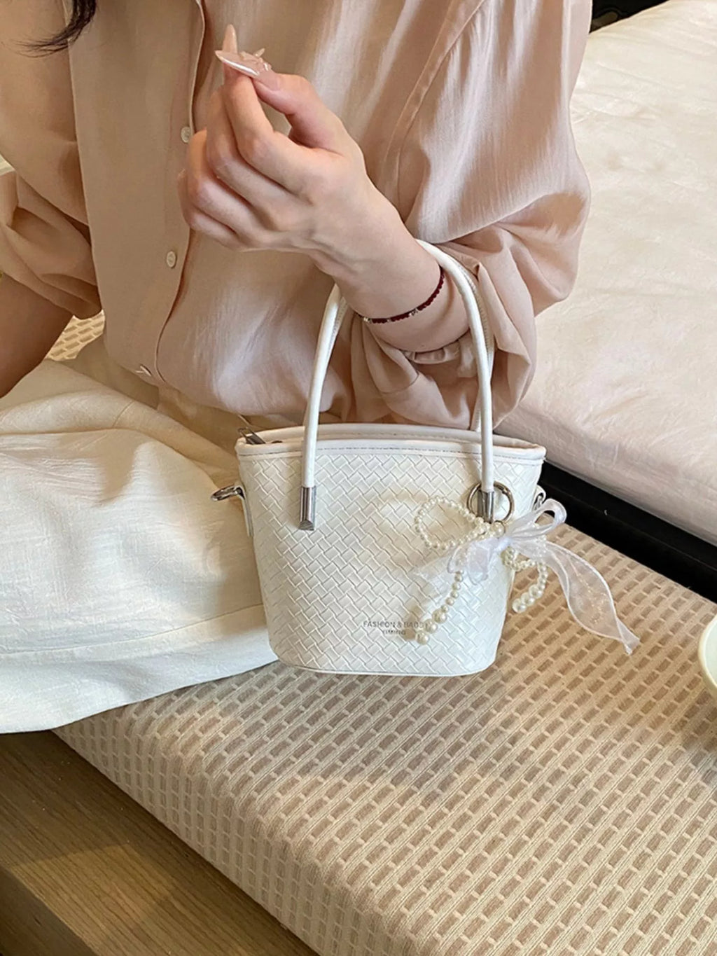 Textured Bucket Crossbody Bag