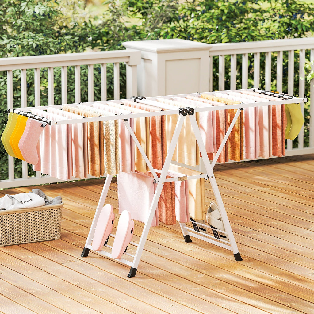 72.5 Inches Clothes Drying Rack with Height Adjustable Wings