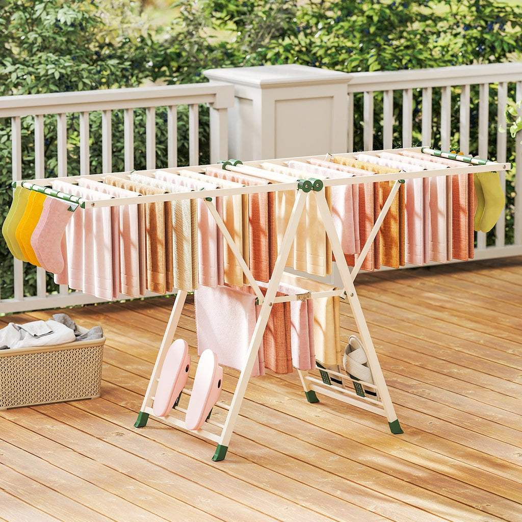72.5 Inches Clothes Drying Rack with Height Adjustable Wings