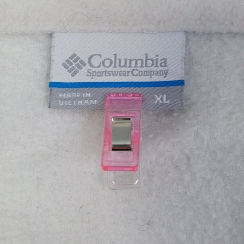Columbia Womens XL Full Zip Fuzzy White Polyester Fleece Long Sleeve Jacket