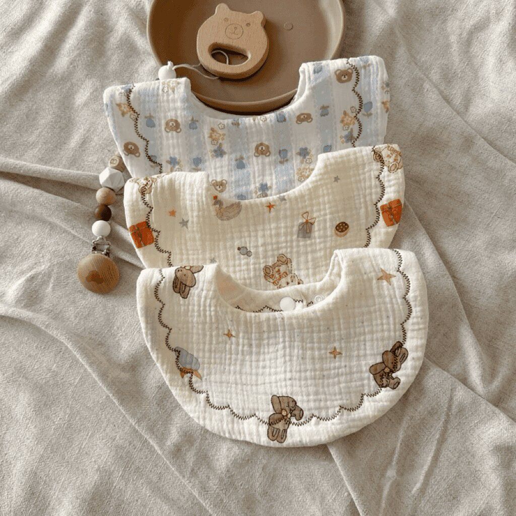 Newborn Bib For Boys And Girls Absorbent Made Of Six-layer Pure Cotton