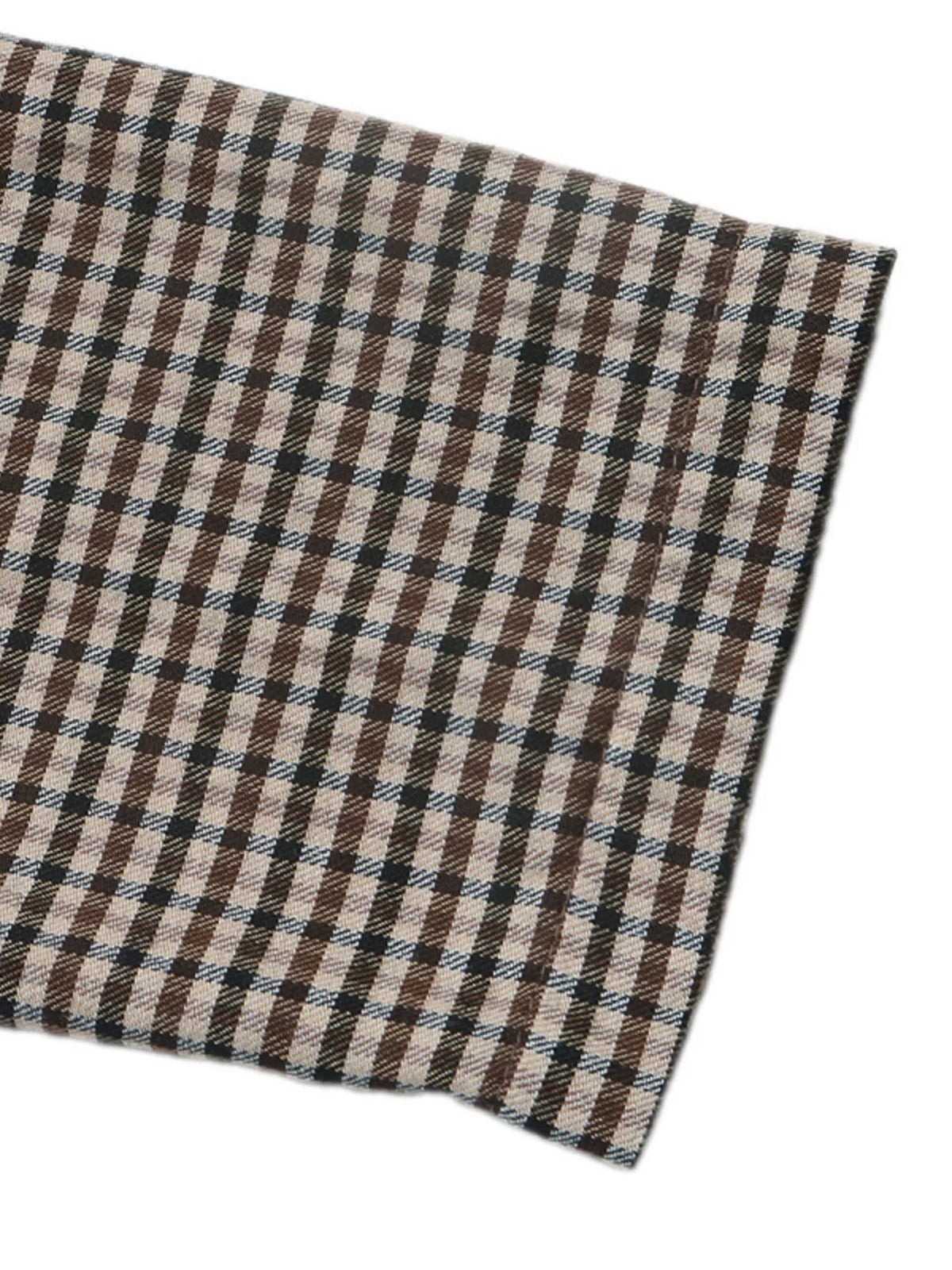 Plaid Lapel Collar Double-Breasted Blazer