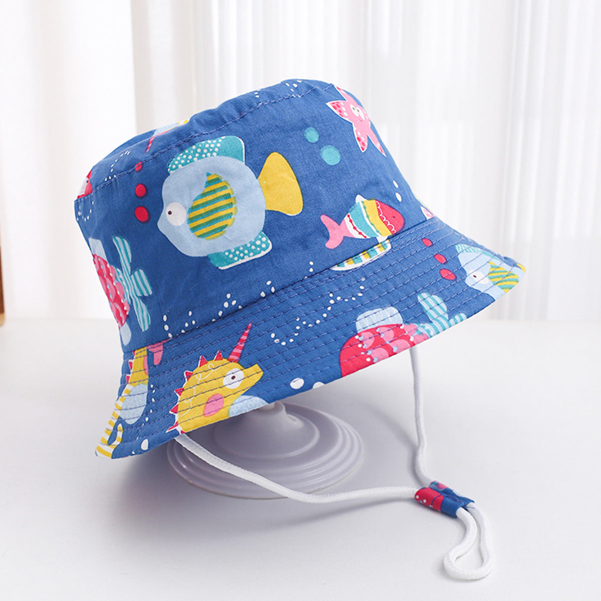 Printed Bucket Hat Cute Car Dinosaur Summer Beach Pure Cotton Fisherman Hat For Babies