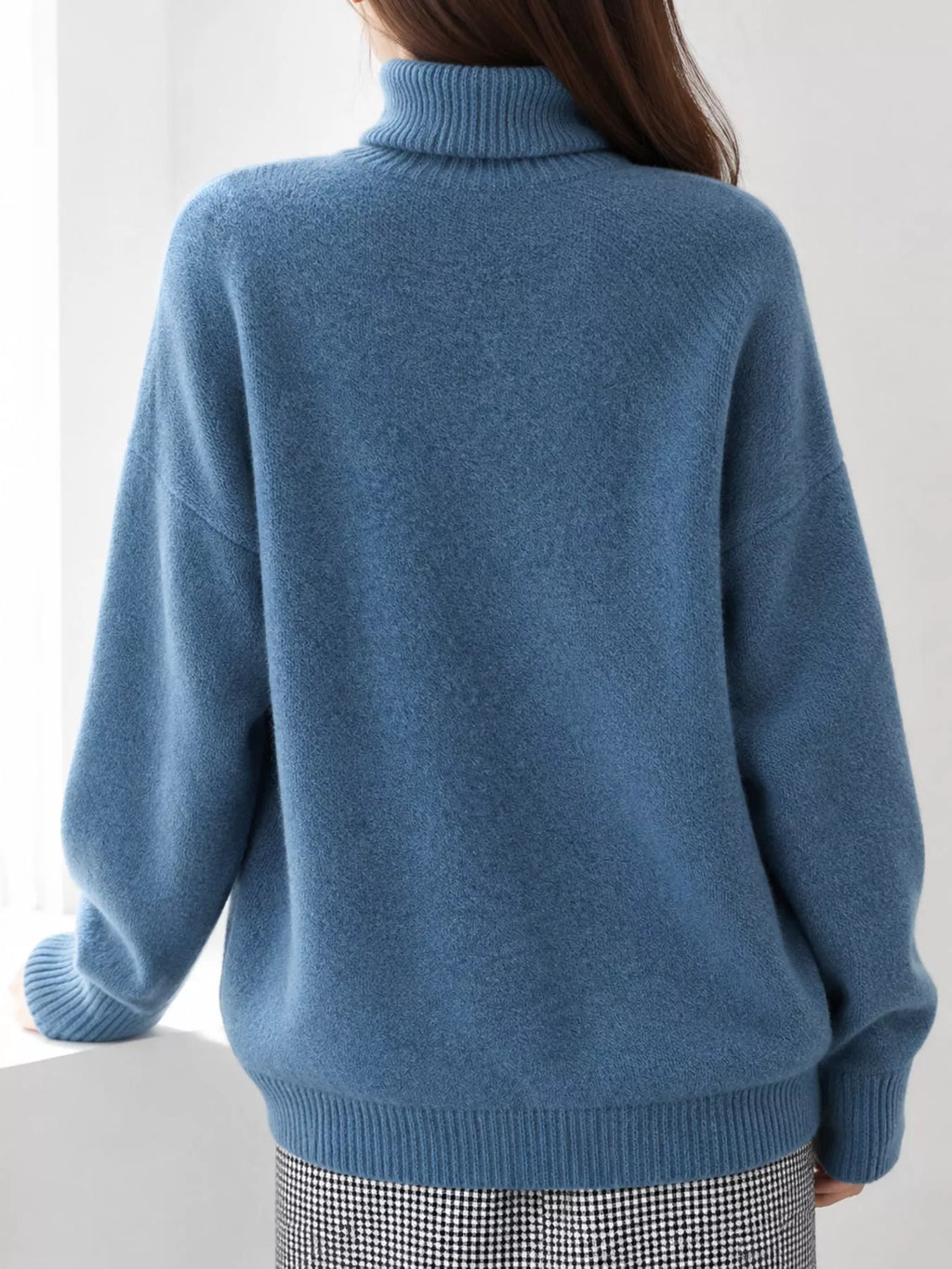 Turtleneck Dropped Shoulder Sweater