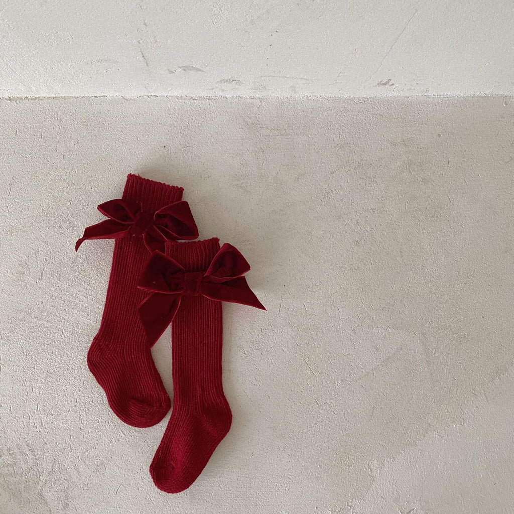 Bowknot woolen baby socks