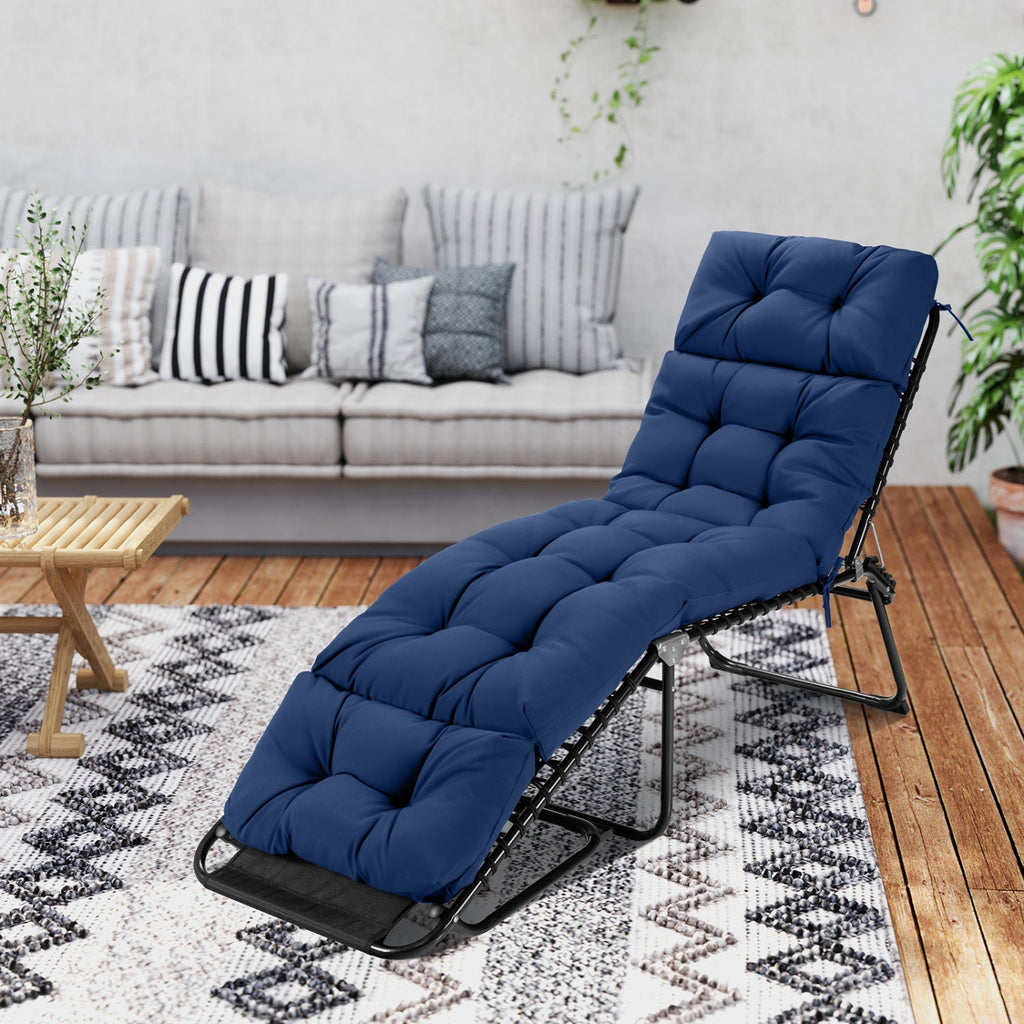 Outdoor Lounge Chaise Cushion Set of 2 - 73x22 Inch High Back