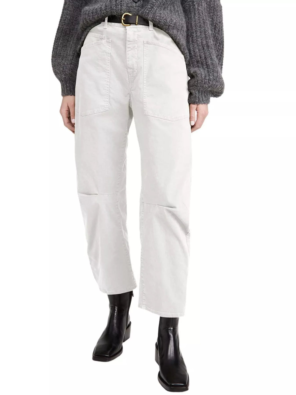 Wide-Leg Jeans with Patch Pockets