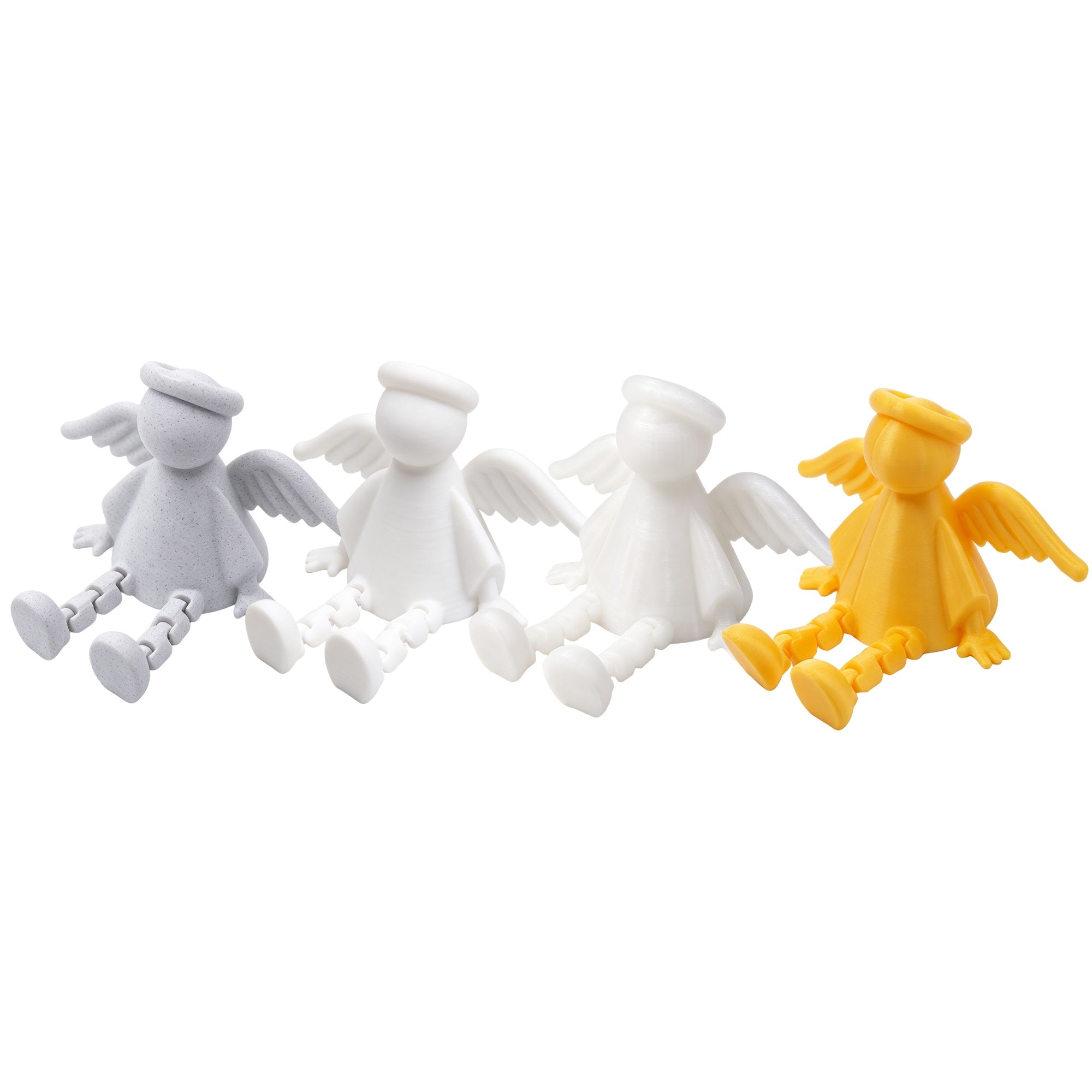 3D Printed Angel Shelf Sitter Figurine With Articulated Legs, Cute Winged Angel With Halo For Desk, Bookshelf, Bedroom & Home Decor
