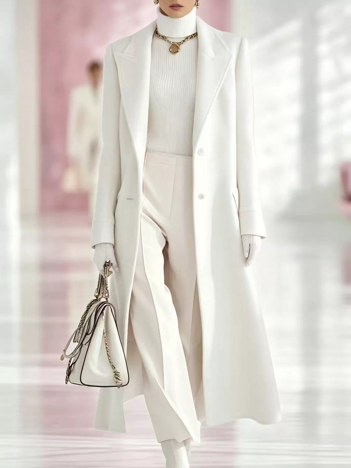 Lapel Collar Longline Coat