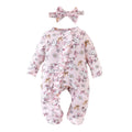 Cute Baby Girl Long-sleeve Bodysuit With A Little Duck Print
