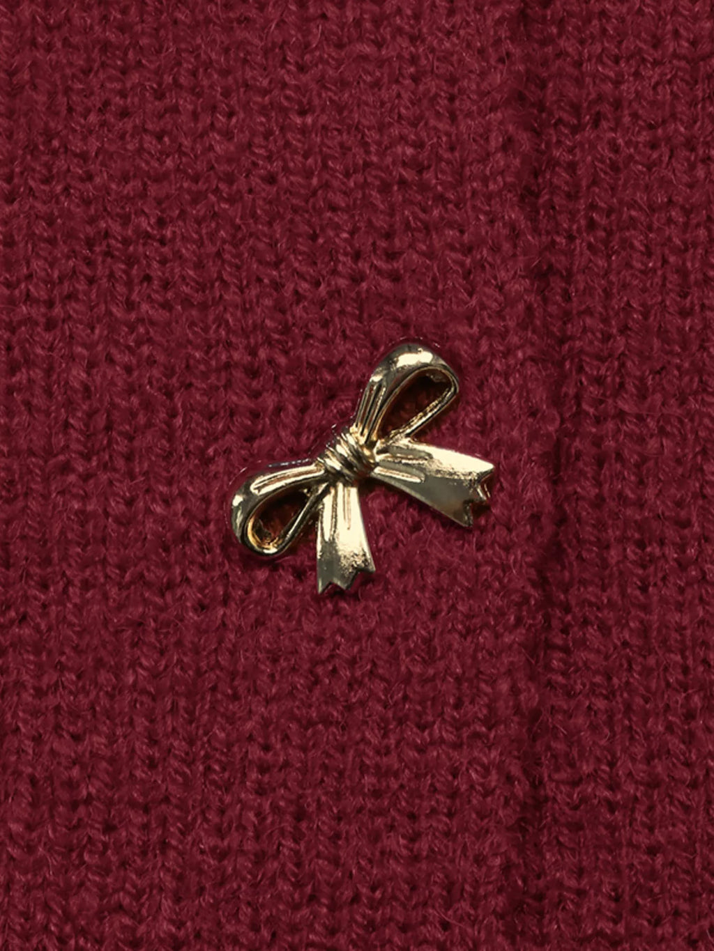 Bow Button Up Knit Cardigan