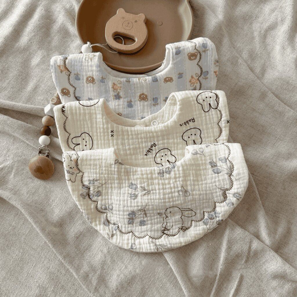 Newborn Bib For Boys And Girls Absorbent Made Of Six-layer Pure Cotton