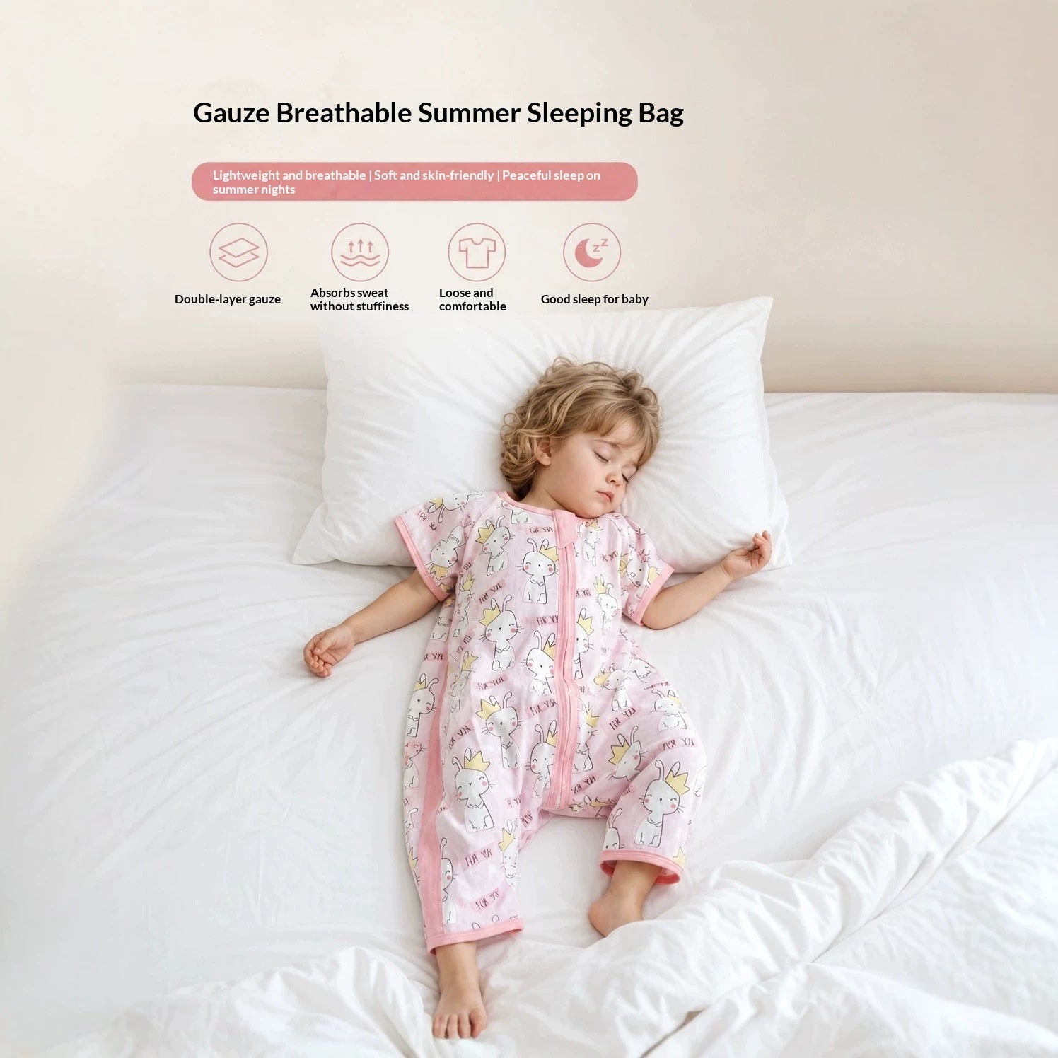 Dudu SpringSummer Lightweight Baby Gauze Sleeping Bag