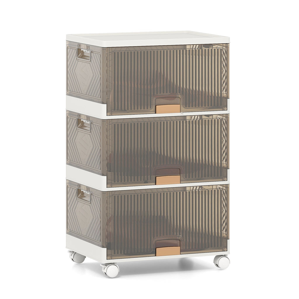 3/4/5/6-Cube Stackable Storage Bins with Detachable Wheels