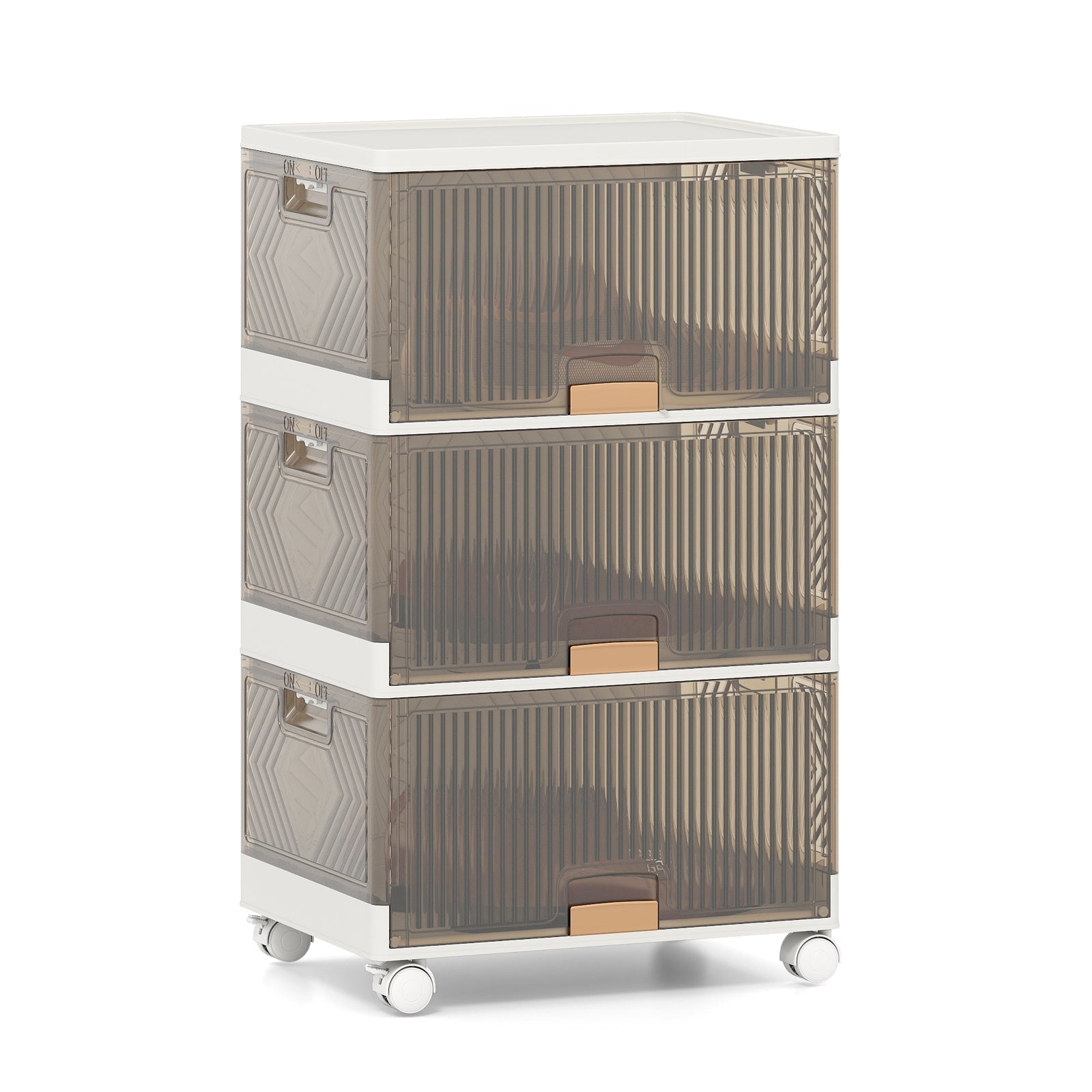 3/4/5/6-Cube Stackable Storage Bins with Detachable Wheels