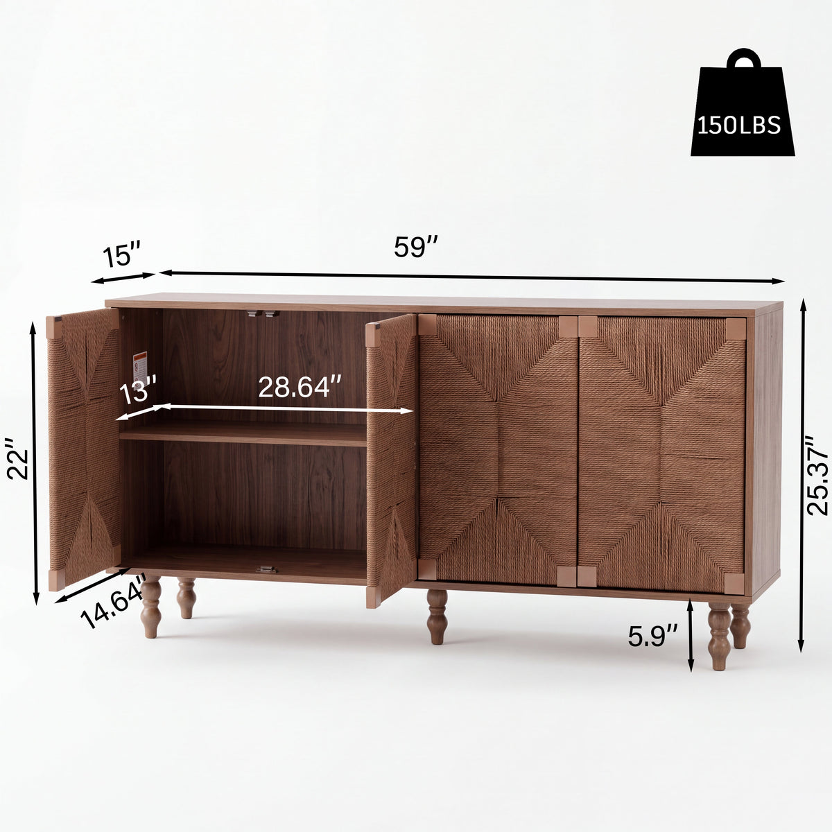 Accent Sideboard Buffet with MDF Construction