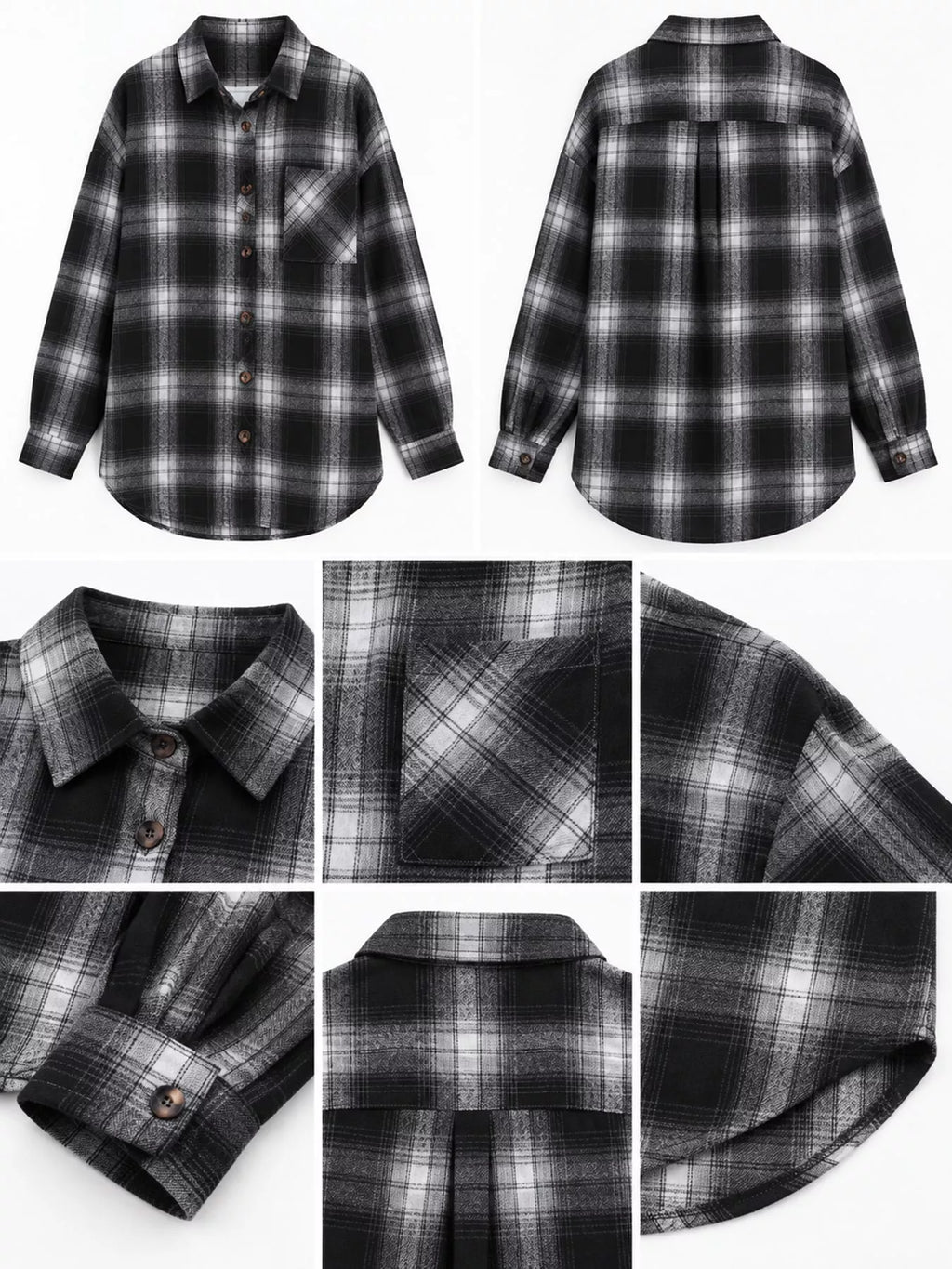 Plaid Button-Down Oversized Shirt