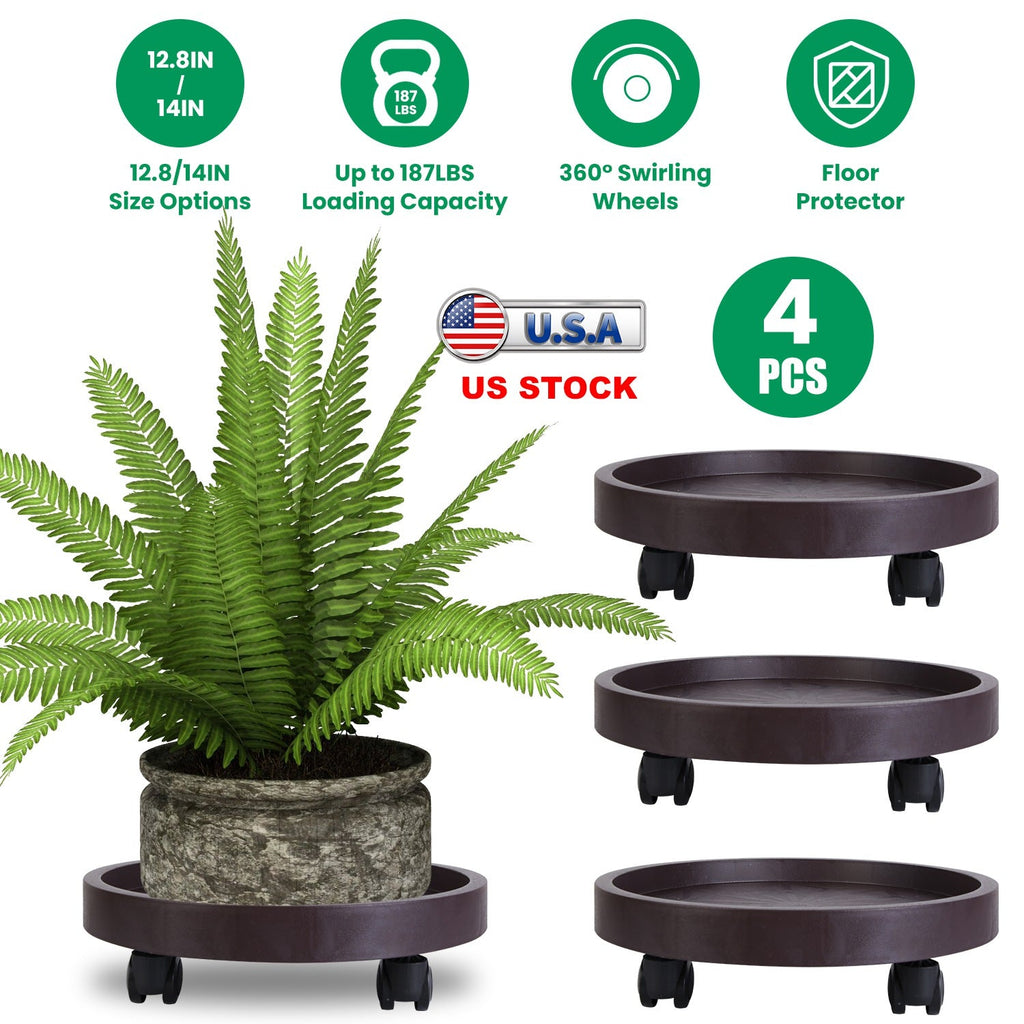 Plant Caddy with Wheels - 12.8in or 14in, 176-187lb Capacity