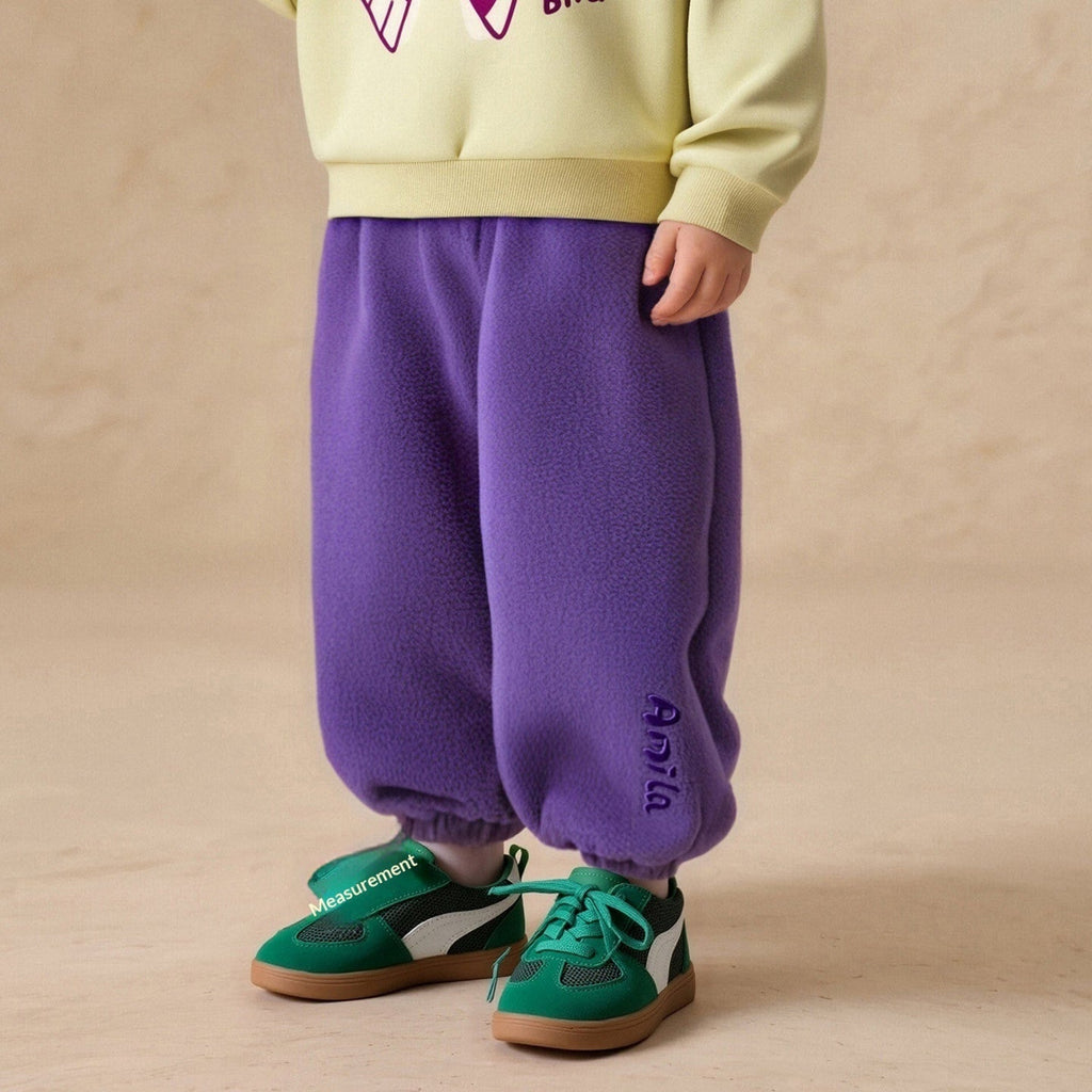 Elastic Waist Warm Trousers Winter Casual Bottoms