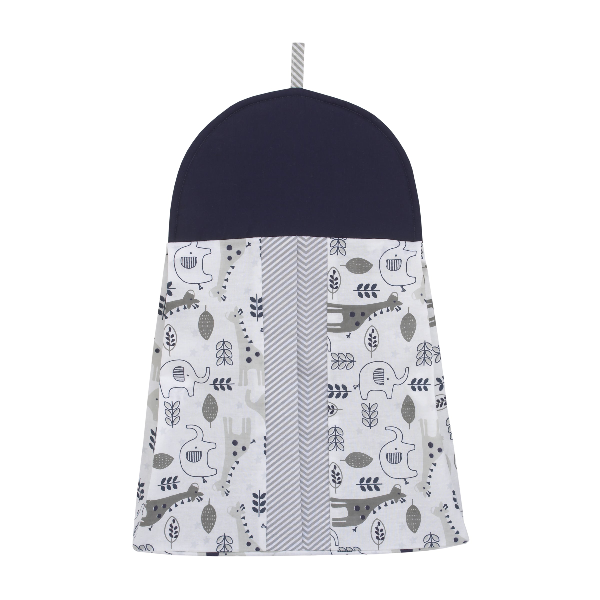 NoJo Love You To The Moon - Navy, Grey and Blue 4 Piece Nursery Crib Bedding Set with Comforter, Fitted Crib Sheet, Dust Ruffle, Diaper Stacker