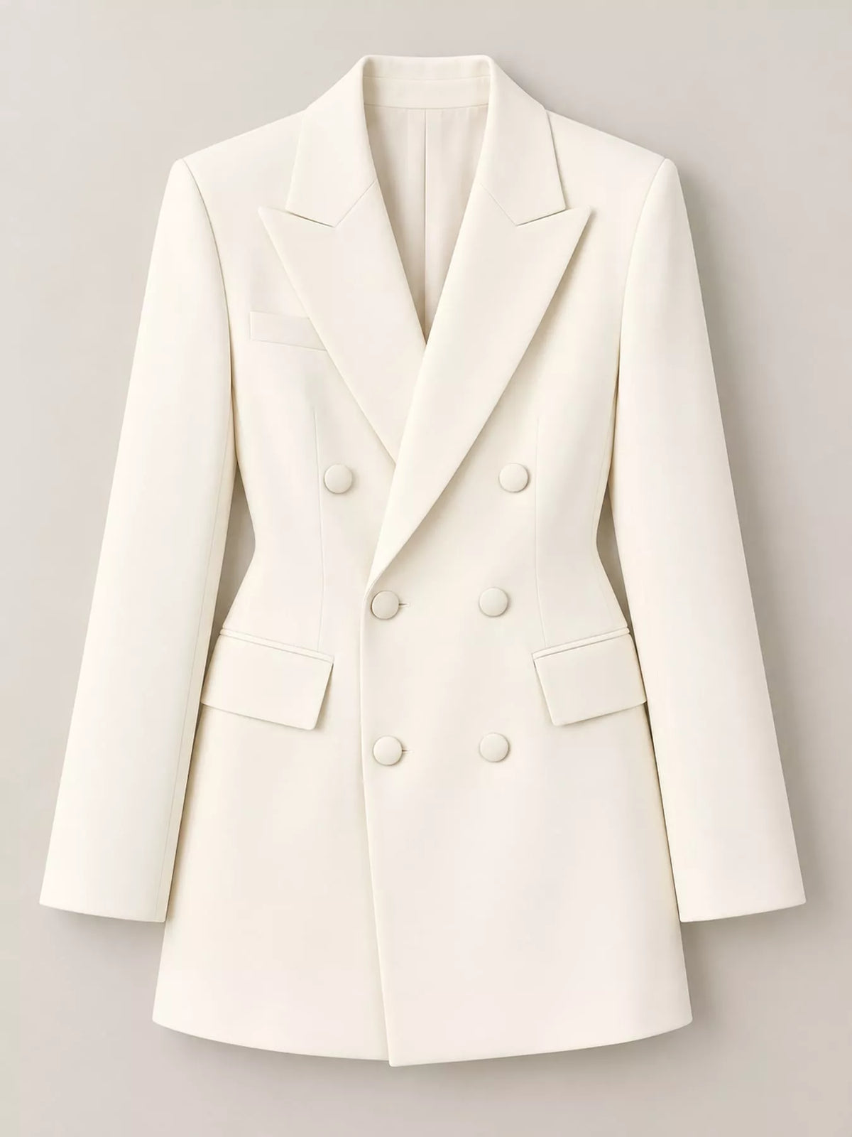 Full Size Double-Breasted Slim-Fit Blazer Plus Size