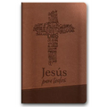 Santa Biblia de Promesas Reina Valera 1960 / Jesús Para Todos / Letra Grande / Tamaño Manual / Piel Especial Con Índice Y Cierre / Café // Spanish Pro - Imitation Leather