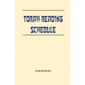 Torah Reading Schedule - Paperback