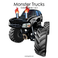 Monster Trucks Coloring Book 1 & 2 - Paperback