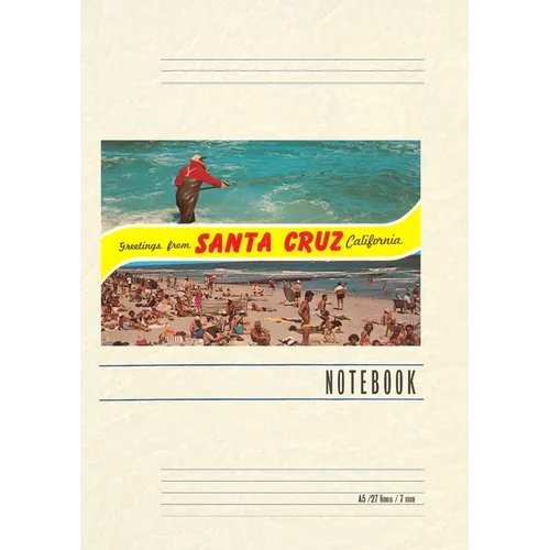Vintage Lined Notebook Greetings from Santa Cruz, California - Paperback