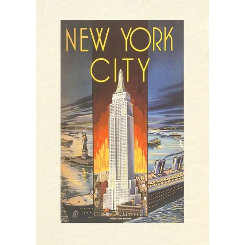 Vintage Lined Notebook New York City, Empire State Building - Paperback
